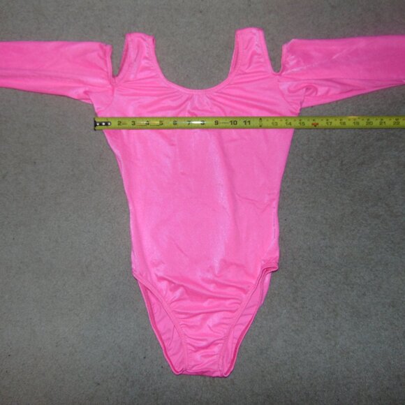 Pink Long Sleeve Open Shoulder Leotard MA - Picture 6 of 6